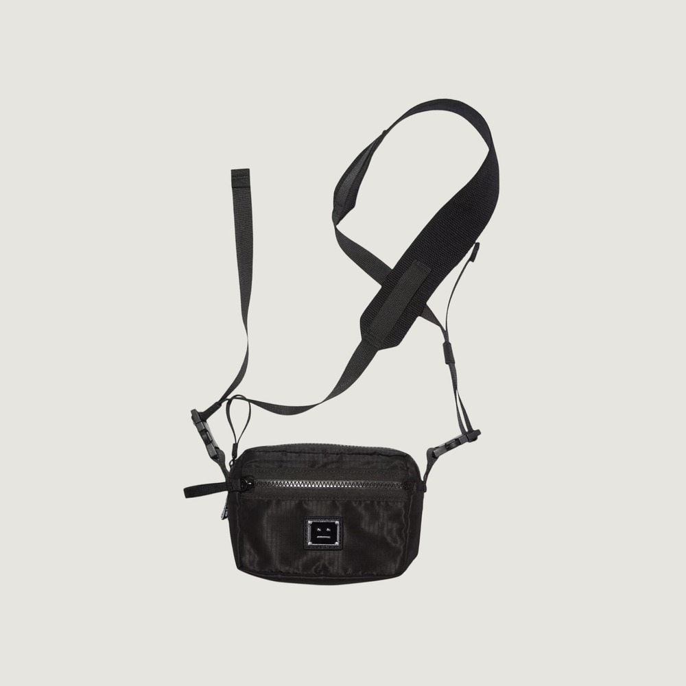Acne Studios Crossbody Bag Face Logo Ripstop Black OS